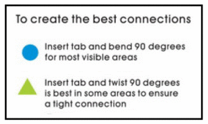 instruction sheet to bend metal earth tabs